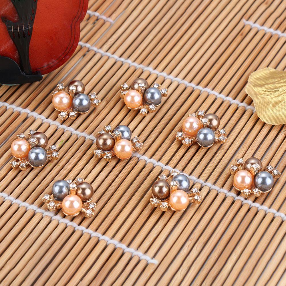 Set 10 Nút Áo Hình Hoa Dùng Trang Trí Đám Cưới / Scrapbook