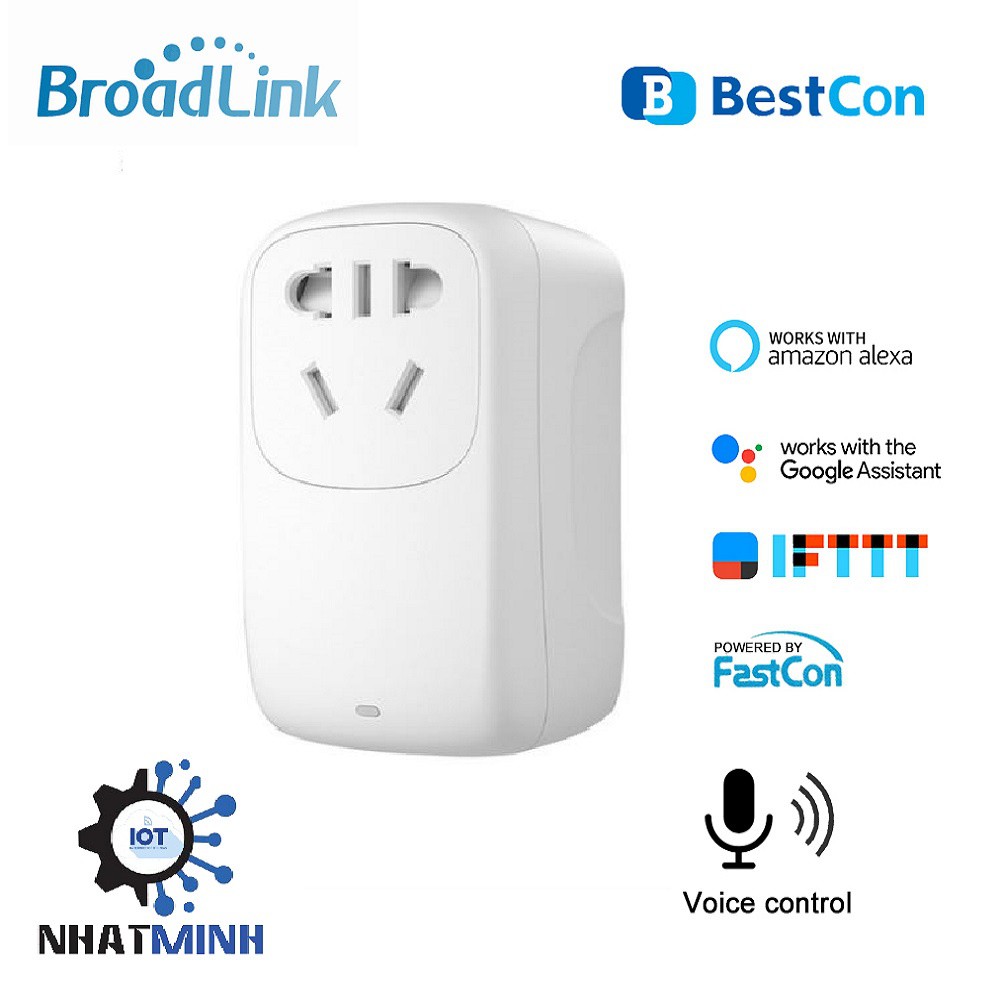 Ổ Cắm Wifi Broadlink, Ổ Cắm Thông Minh Hẹn Giờ Broadlink SP4L 2200W Điều Khiển Từ Xa Qua App Broaldink Bản Quốc Tế