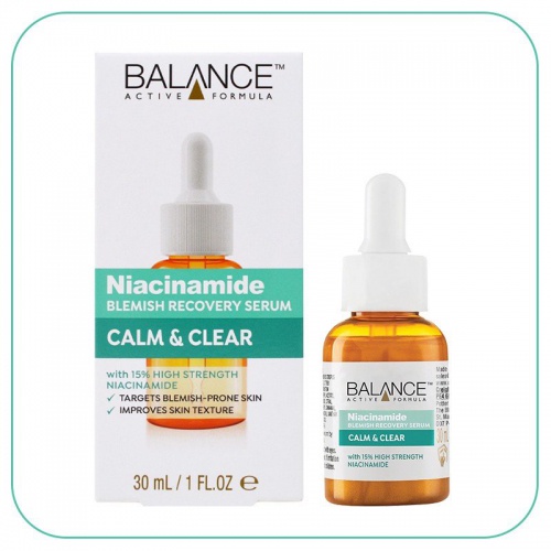 Tinh Chất Balance Ngừa Mụn Mờ Thâm Niacinamide Blemish Recovery Serum Calm & Clear 30ml