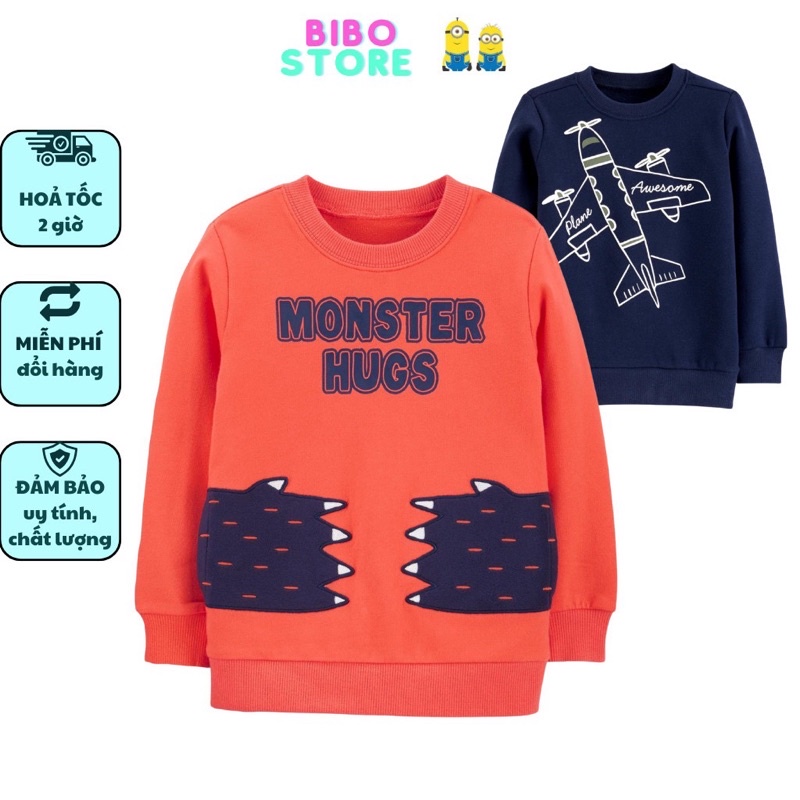 Áo Nỉ Dài Tay Bé Trai Carter Xuất Xịn từ 2 tuổi đến 7 tuổi Bibo Store