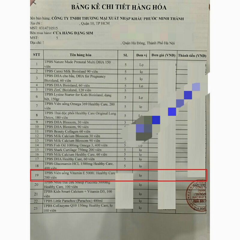 Viên uống bổ sung vitamin E 500IU Healthy Care 200v Úc