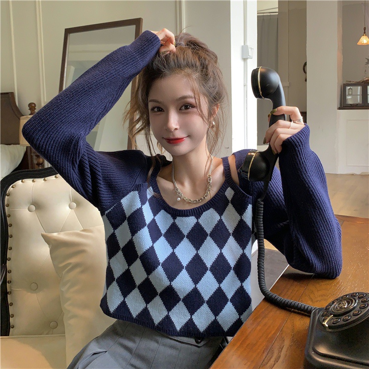 Porozi  Áo sweater dệt kim mỏng tay dài kiểu dáng thời trang phong cách Hàn Quốc dành cho nữ