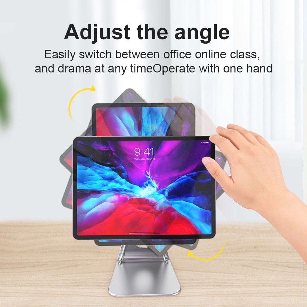 Giá đỡ iPad và máy tính bảng Nhôm hít nam châm Stand Ampheron xoay 360 nguyên khối IP01