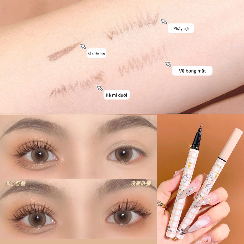 Bút kẻ bọng mắt, kẻ mắt, kẻ chân mày Xixi - Eyeliner Xixi đầu kẻ cực mảnh, chống nước, lâu trôi