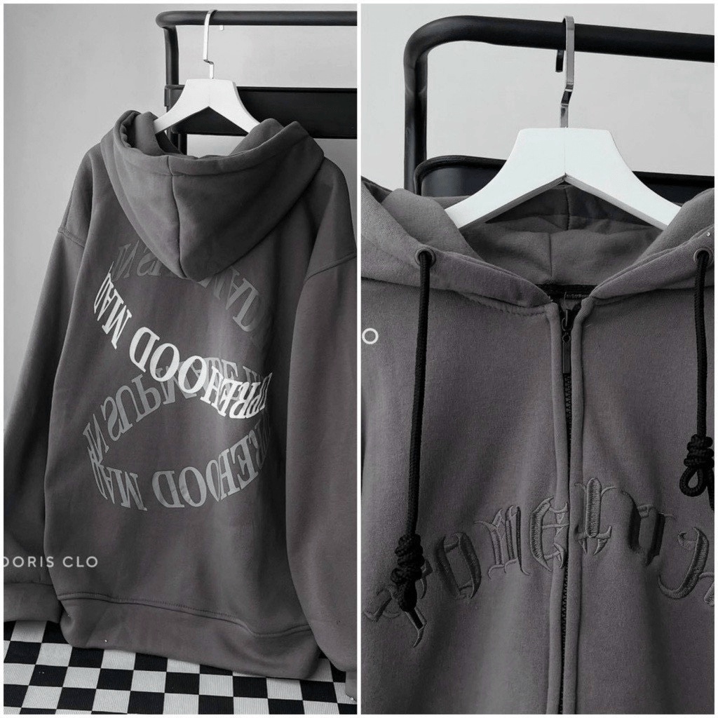 Áo Khoác Nỉ Hoodie Họa Tiết In Sau Lưng Vòng Cuốn Chất Vải Mềm Mịn Mát Mặc Được 4 Mùa Thời Trang HHP Fashion