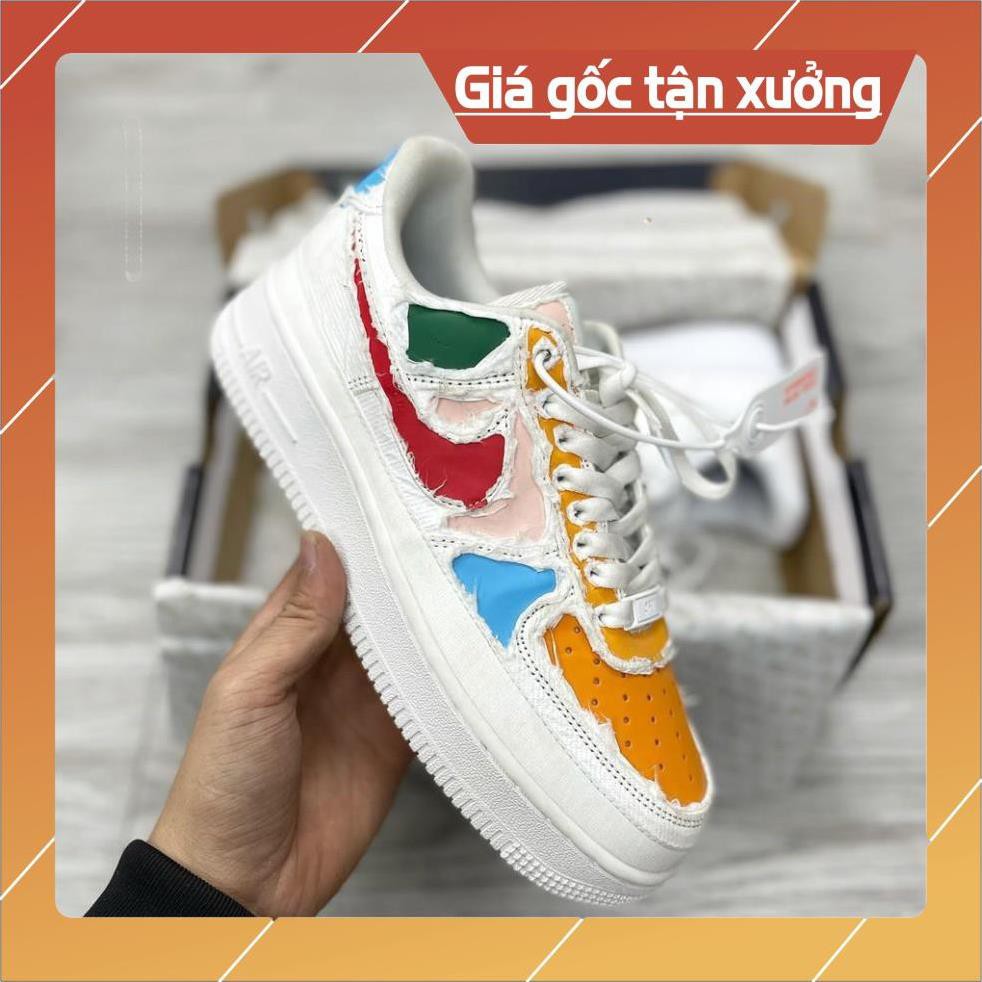 [FreeShip-Hàng Xịn Sale Sốc] Giày Sneaker AF1 Xé 2 Màu Full Box Full Phụ Kiện, Giày thể thao nam nữ