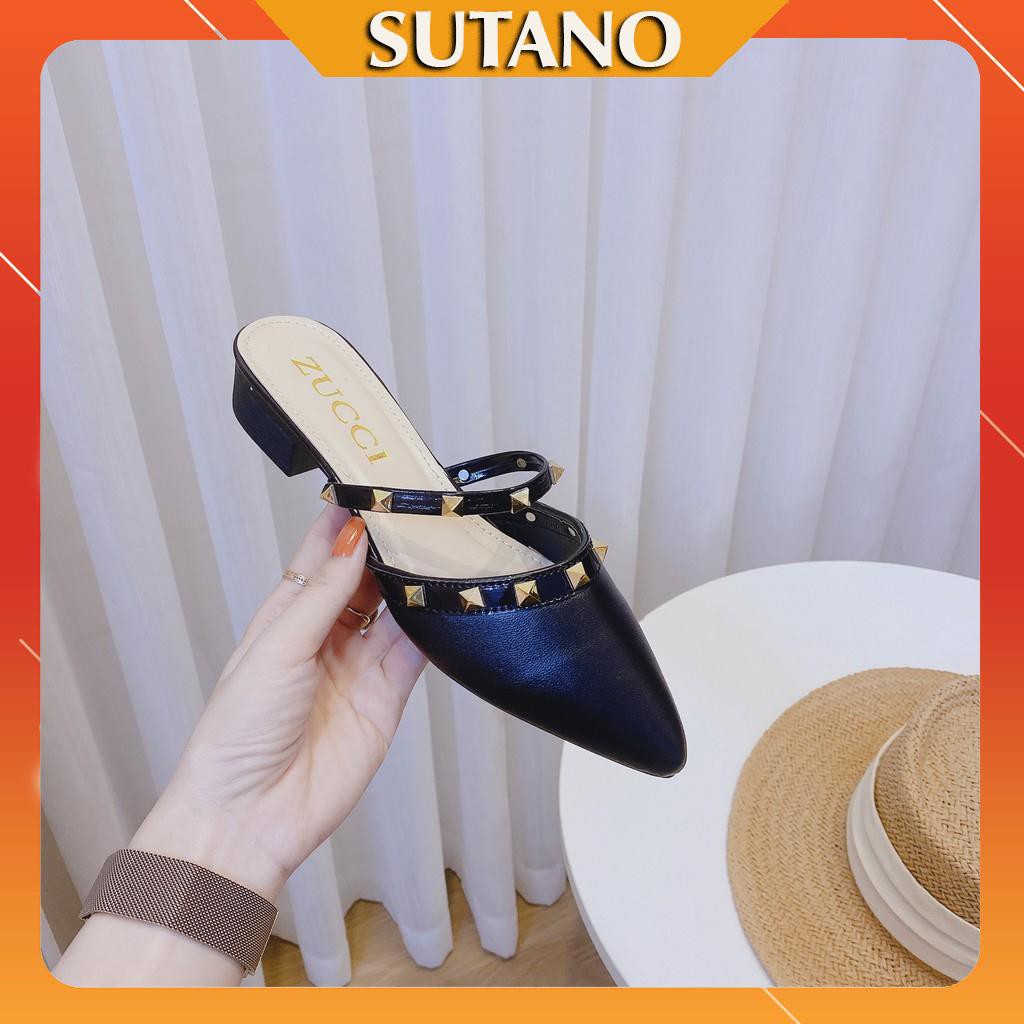 Giày sục nữ thời trang đính kèm hạt lấp lánh sang chảnh DS217  SUTANO