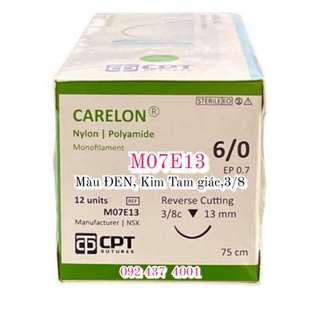 Chỉ phẫu thuật NYLON 6/0,CARELON CPT 6/0. Hộp 12 sợi.