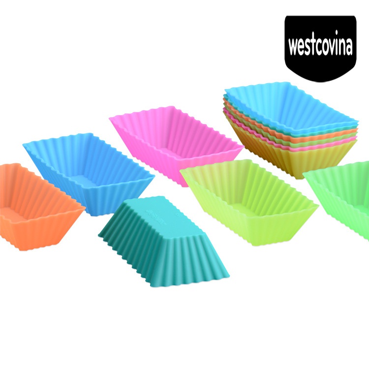 [Hot]☀ Cốc Silicone Làm Bánh Hình Chữ Nhật Có Thể Phân Hủy