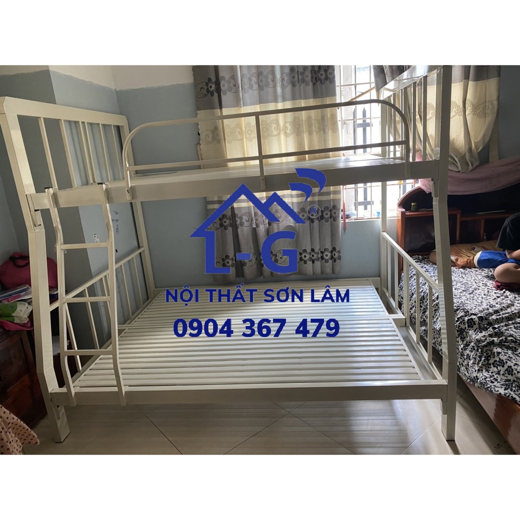 Giường 2 tầng sắt hộp vuông 1m6 x 1m8 giá rẻ - giường chắc chắn bề đẹp