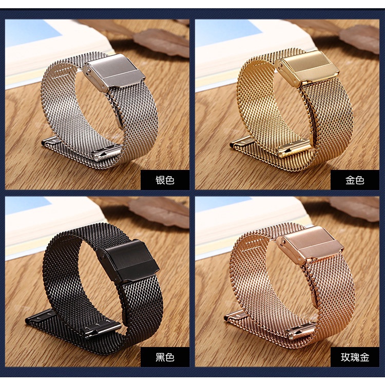 Dây Đeo Đồng Hồ Thay Thế Bằng Thép Không Gỉ 8 10 12 14 16 18 19 20 21 22 24 26mm