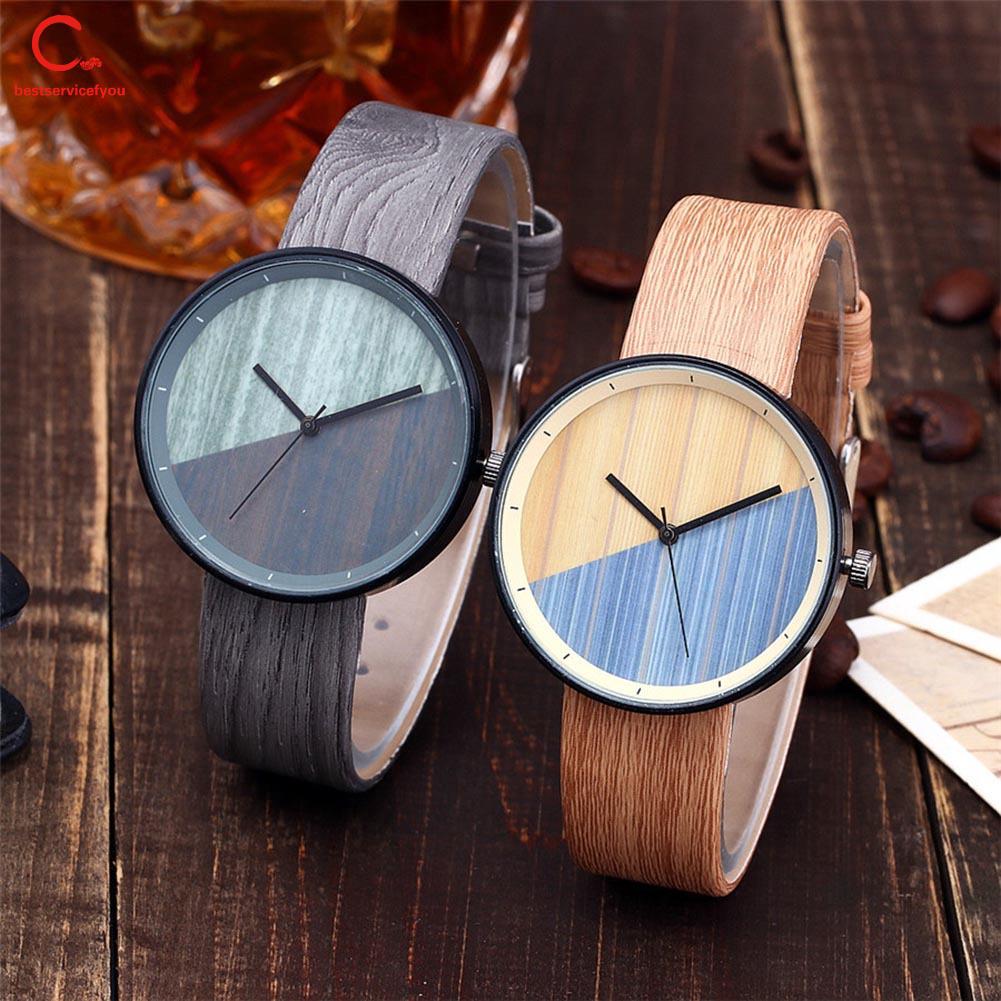 Đồng hồ đeo tay phong cách Vintage màu gỗ thời trang