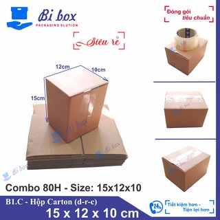 Combo 80 hộp carton 15x12x10 - thùng giấy carton giá rẻ