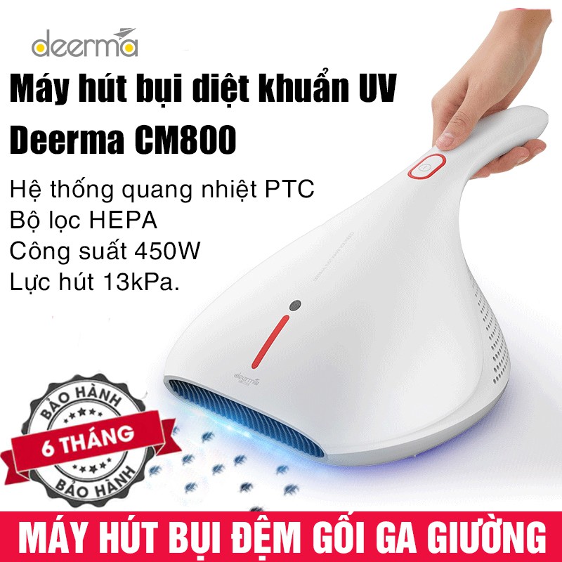 Máy hút bụi giường nêm chăn đêm CM800 hút bụi mịn diệt khuẩn tia UV-C bộ lọc HEPA