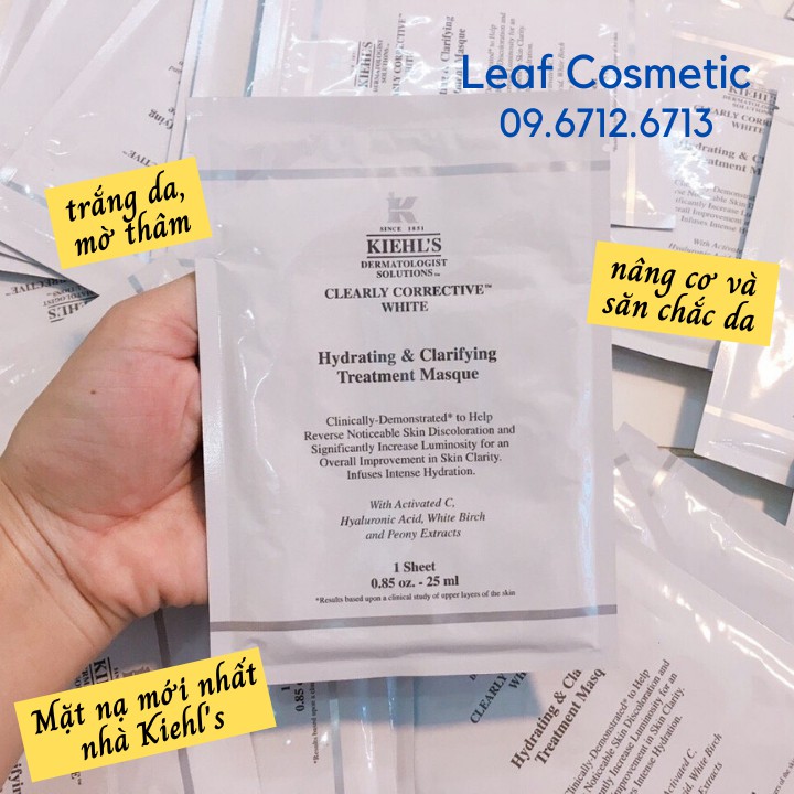 [ MỚI RA MẮT ] Mặt nạ trắng da, mờ thâm Kiehl.s Clearly Corrective White Hydrating and Clarifying Treatment Masque