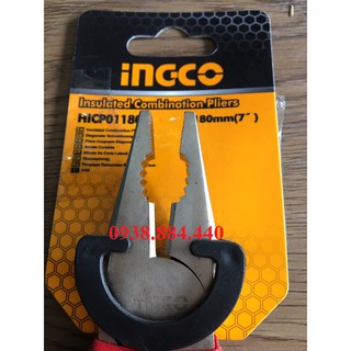 Kìm răng cách điện Ingco HICP01180