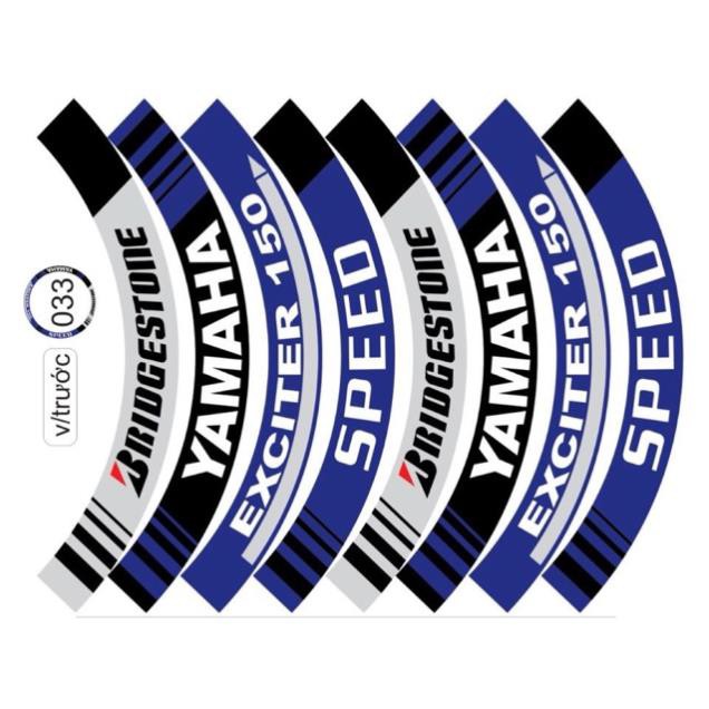 Tem Vành Full Bánh Yamaha Xanh Trắng Mã Tem 033