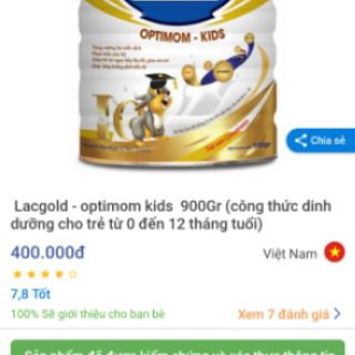 Sữa Lacgold Optimom kids date 2027