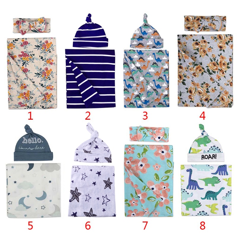 Set 2 Túi Ngủ Cotton Mềm Mại In Họa Tiết Hoa Dành Cho Em Bé