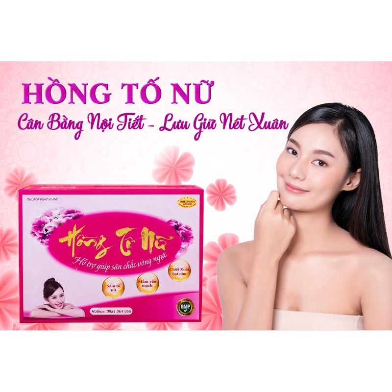 Hồng Tố Nữ - Giúp tăng cường nội tiết tố nữ, cải thiện chức năng sinh lý nữ. Hỗ trợ giúp săn chắc vòng ngực(Hộp 50 Viên)
