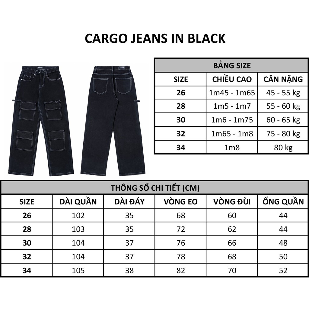 Quần ZOMBIE® Cargo Jeans In Black | BigBuy360 - bigbuy360.vn
