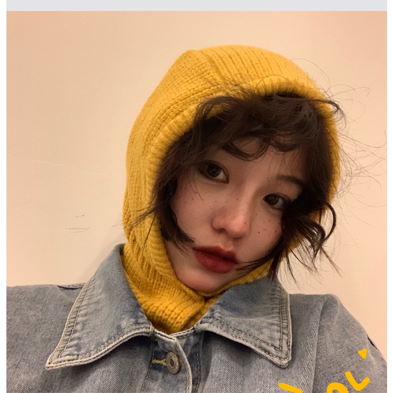 Mũ Len Dệt Kim Kèm Khăn Choàng Cổ Thời Trang Thu Đông Hàn Quốc Dành Cho Nam Nữ