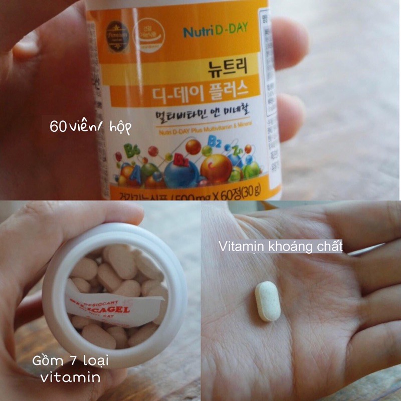Viên Uống Vitamin Tổng Hợp Và Khoáng Chất Nutri D Day Cho Cả Gia Đình Bổ sung Vitamin Cơ Thể Đẹp Da Tăng Kháng Cho TrNhỏ | Thế Giới Skin Care
