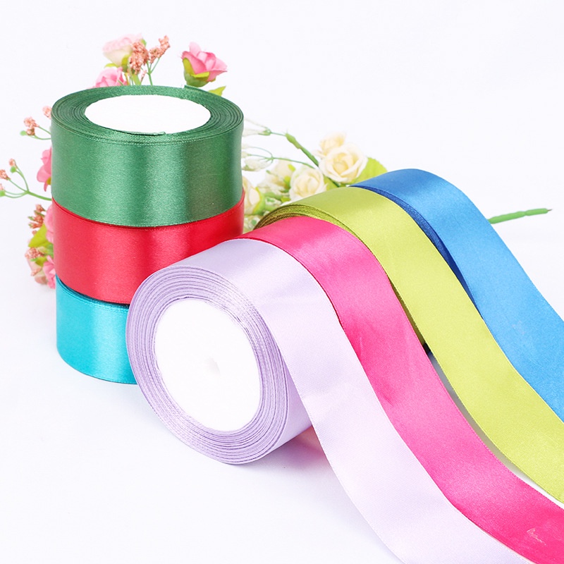 Cuộn Dây Ruy Băng Lụa Một Mặt Màu Trơn 40mm 25 Yards Dùng Gói Hoa / Làm Đồ Thủ Công