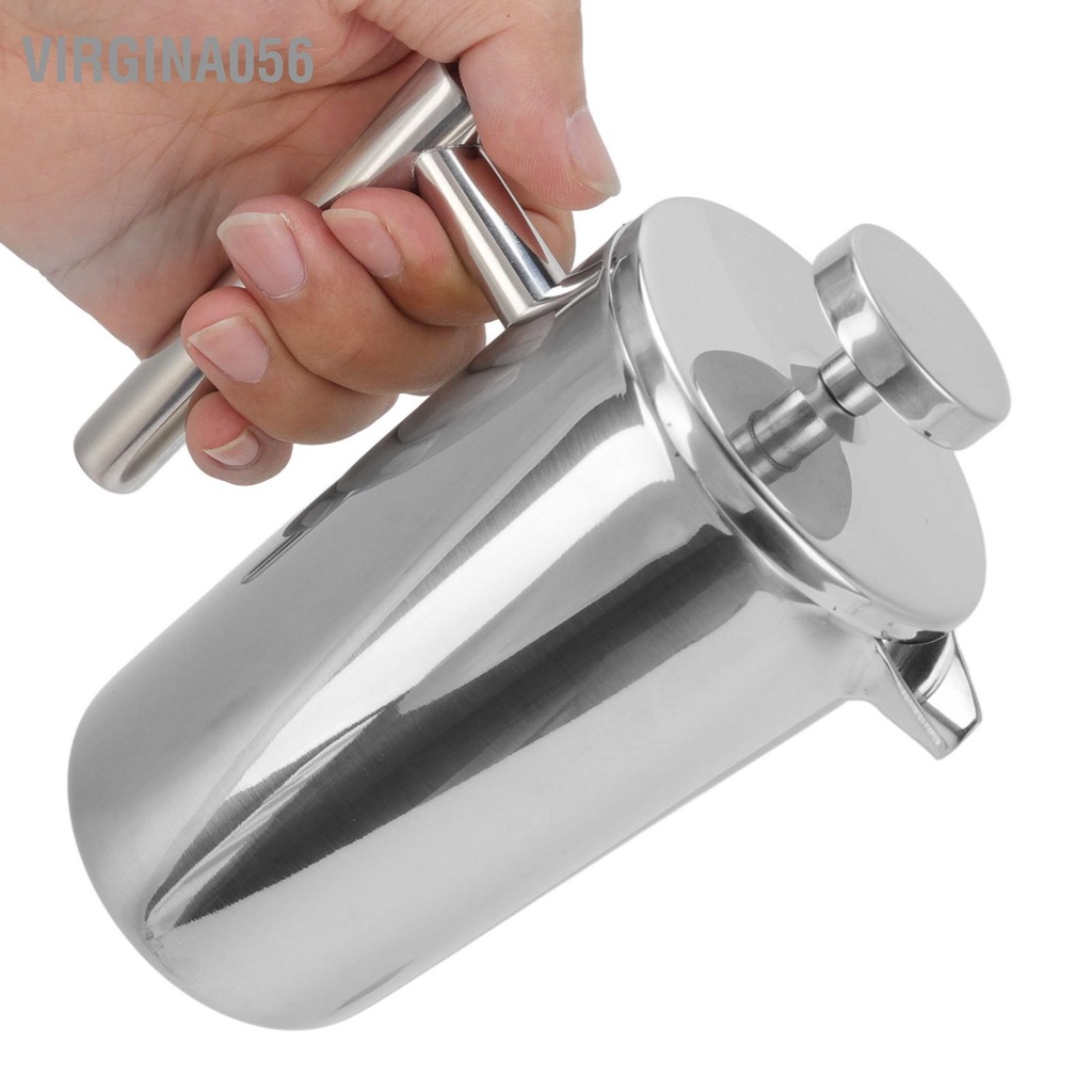 Có thể bán buôn Bình ép kiểu Pháp bằng thép không gỉ Hai lớp Máy pha cà phê cầm tay cho Du lịch cắm trại ngoài trời tại nhà Virgina056 Hàng giao ngay