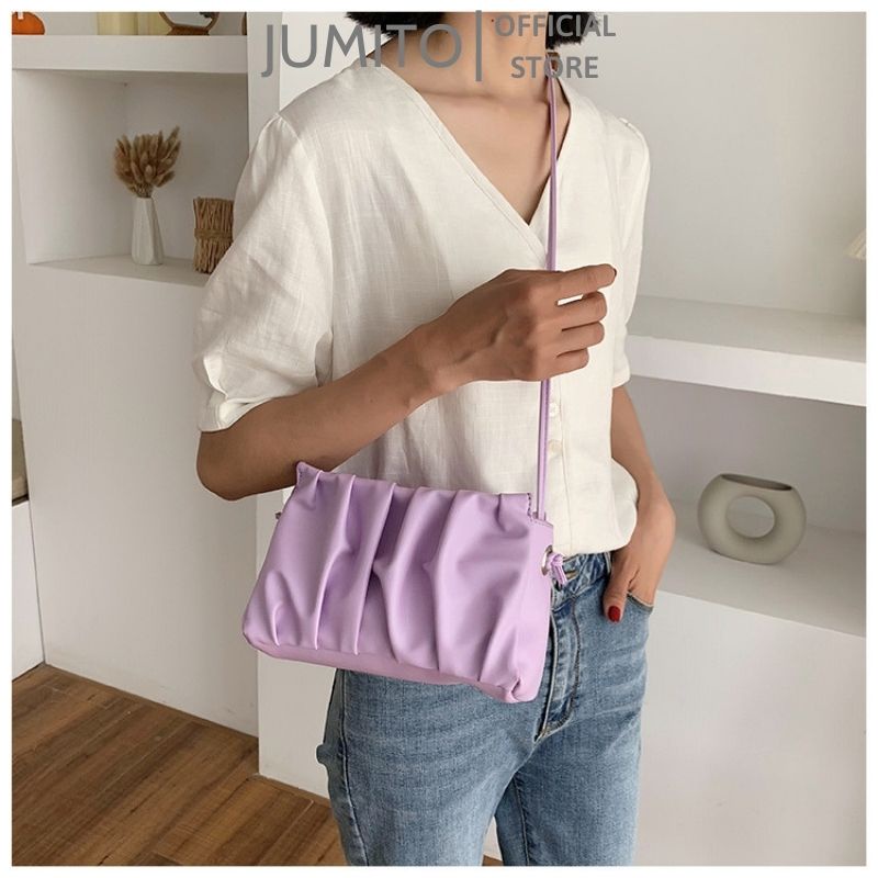 Túi xách nữ đeo chéo cầm tay rút dây da dúm Quảng Châu JUMITO SA1817