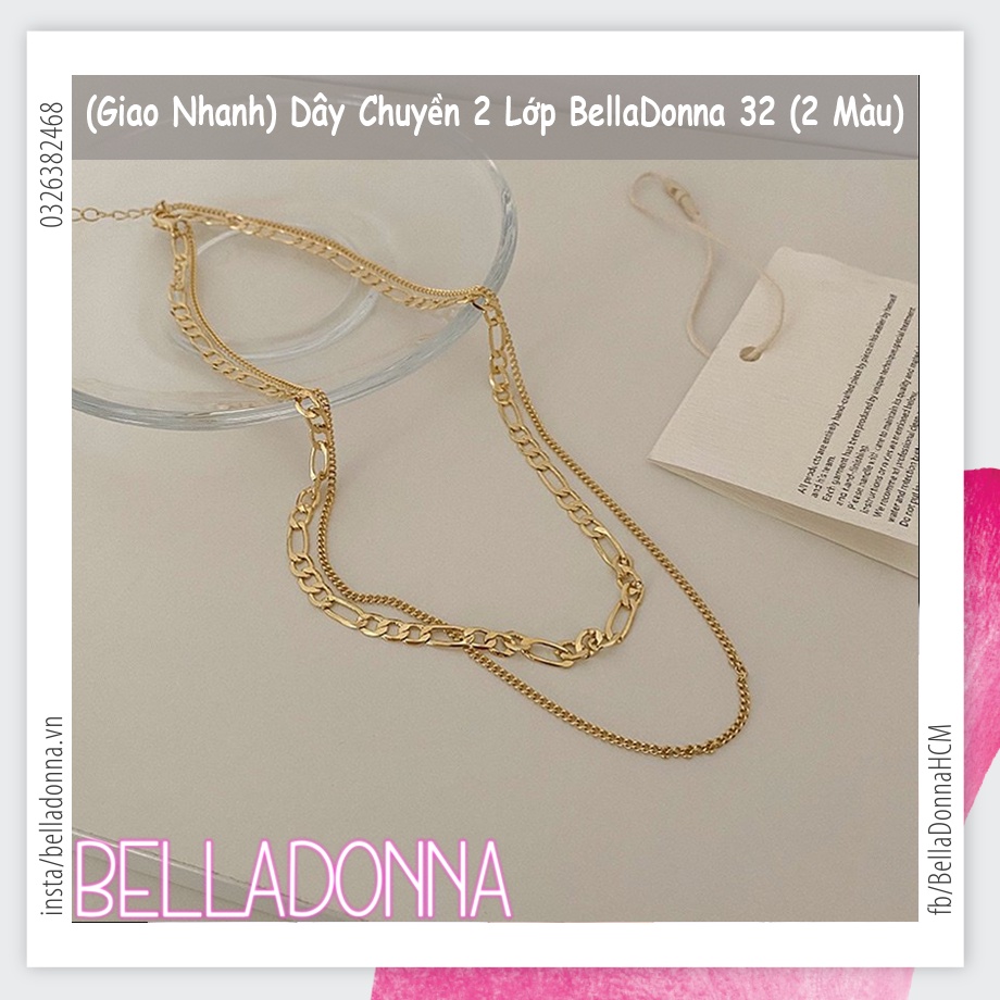 (Giao Nhanh) Dây Chuyền 2 Lớp BellaDonna 32 (2 Màu)