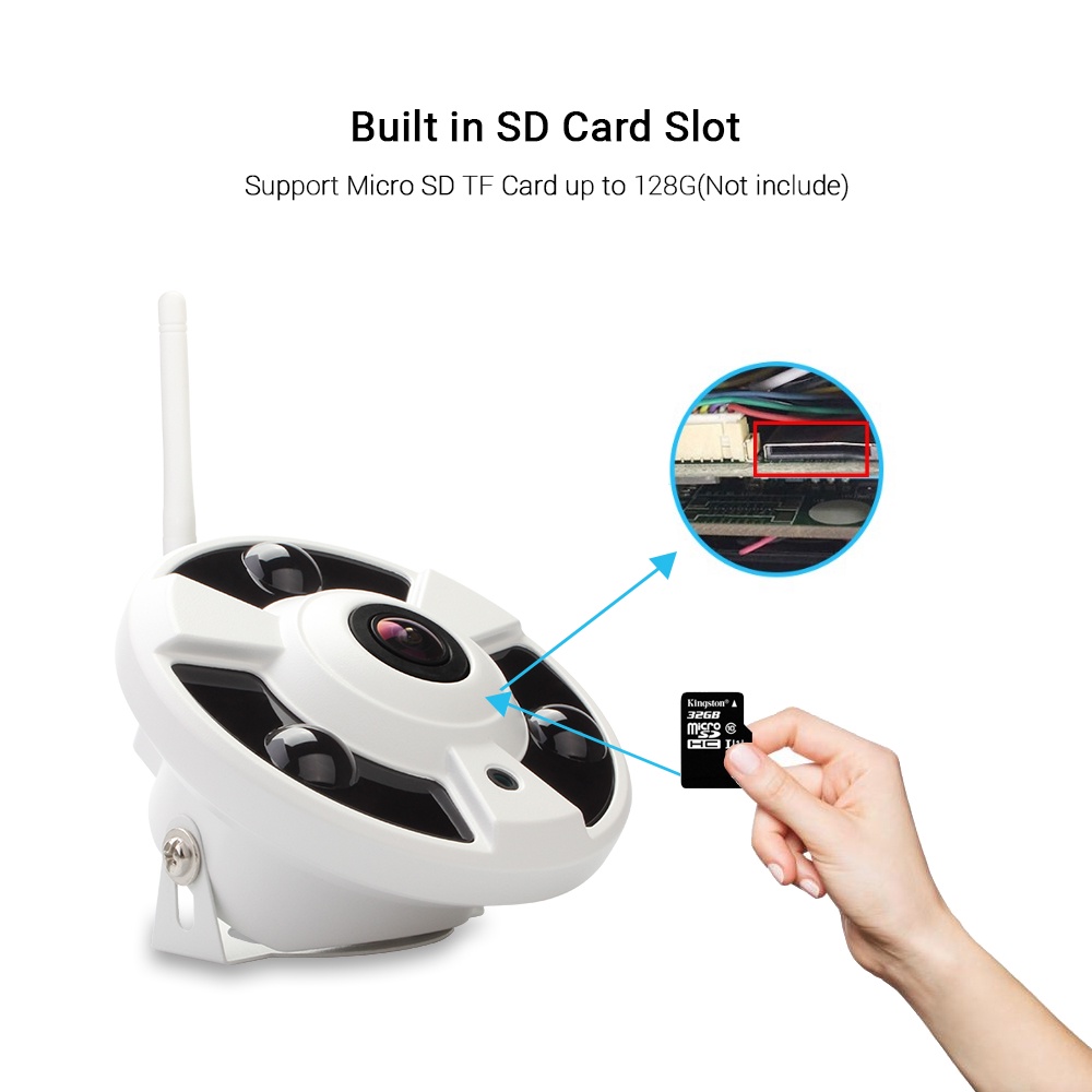 Camera mắt cá HAMROL Wifi ONVIF 5MP 2MP 1.7MM quay toàn cảnh