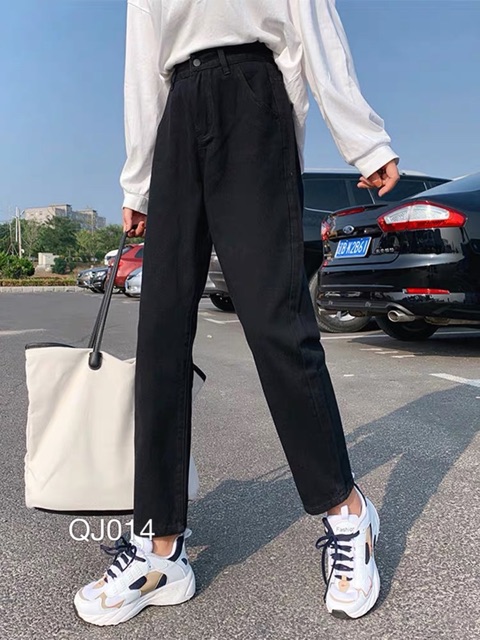 Quần Jean baggy Nữ VN CLO đen trơn - QJ014