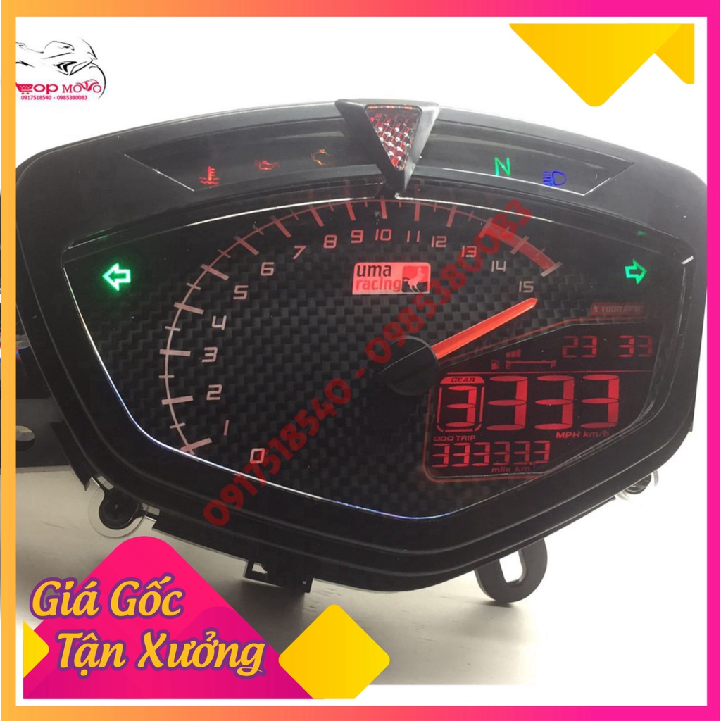 ĐỒNG HỒ UMA RACING KOSO 1-1 CHO SIRIUS/ EXCITER 2006-2010 (Ảnh Sp thật)