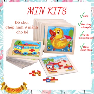 Đồ Chơi Ghép Tranh Gỗ 9 Miếng Cho Trẻ Từ 1 - 5 Tuổi Đồ Chơi Phát Triển Sớm Não Bộ Montessori - MIN KITS VD13