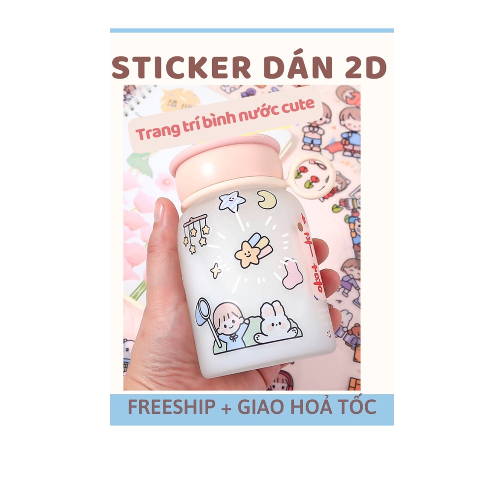 Sticker Trang Trí Dễ Thương, Miếng Dán 2D / 3D Trang Trí Ốp Điện Thoại, Bình Nước Có Sẵn Keo, 3D Kute Trang Trí…