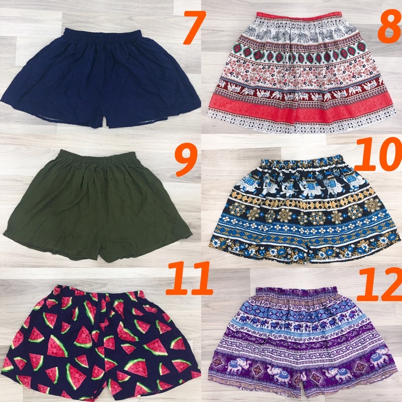 Quần đùi lanh thổ cẩm trơn trái cây
