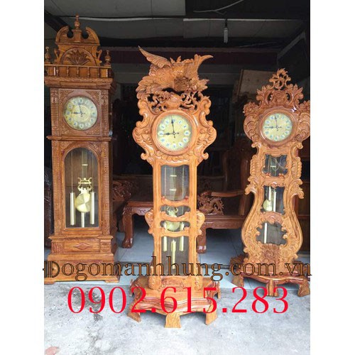 Đồng hồ đứng gỗ hương cao 1m8