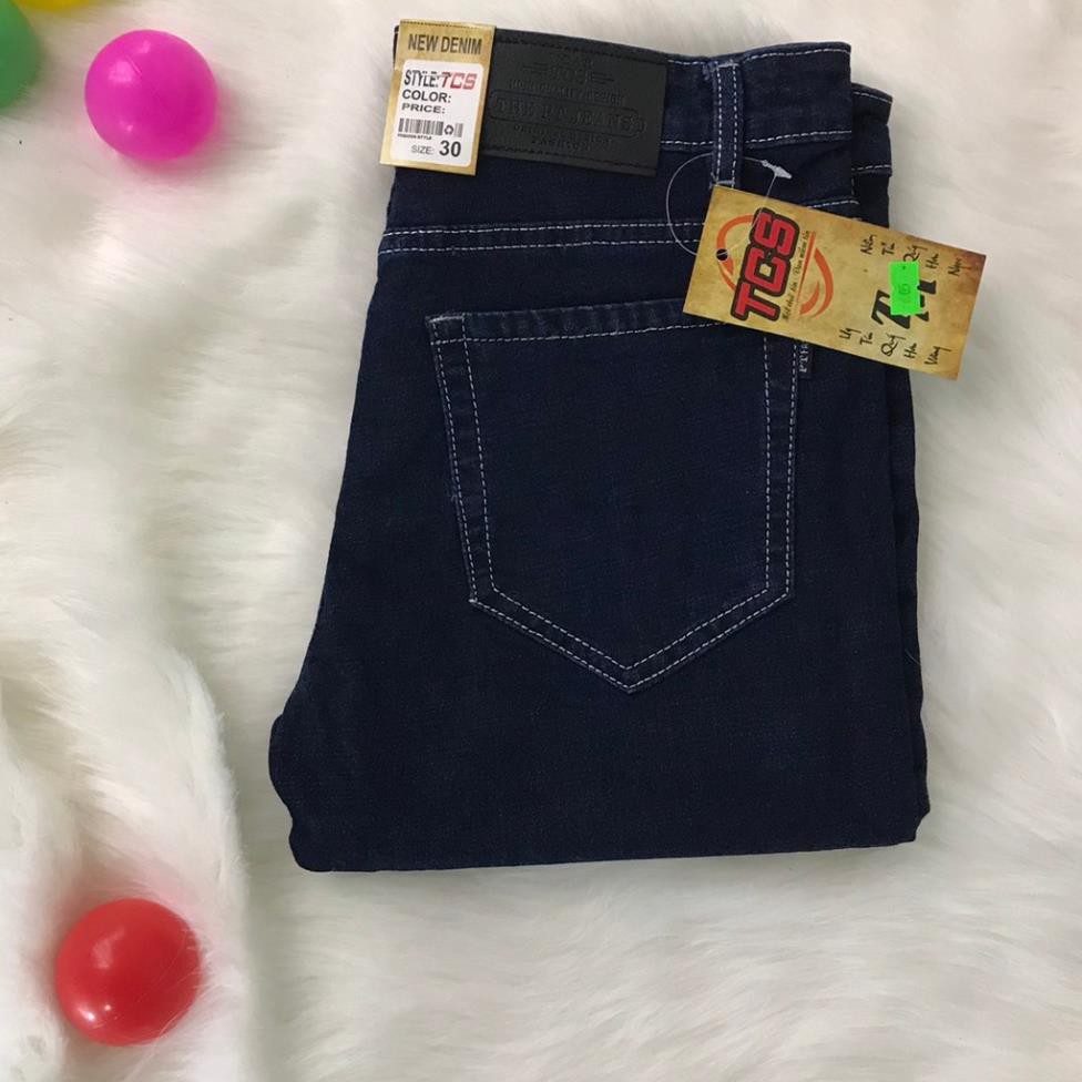 quần Jean nam xanh trơn Quần Jean Nam Ống Côn Trơn Xanh Hàn Quốc