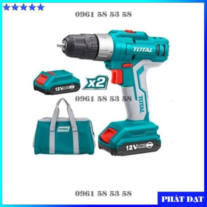 [Chính hãng TOTAL] 12V Máy khoan dùng pin Lithium Total TDLI1222 (KÈM 2 PIN, 1 SẠC) (HĐ)