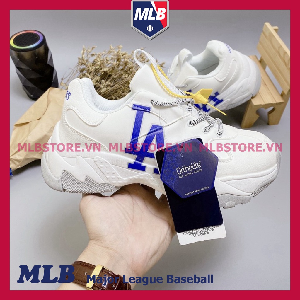 Giày MLB LA Nam Nữ, Giày Sneaker LA Thể Thao Đế 2 Lớp Tăng Chiều Cao 4CM Full Box