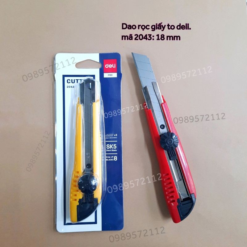 Dao rọc giấy deli 2043-Dao trổ to deli 18mm.