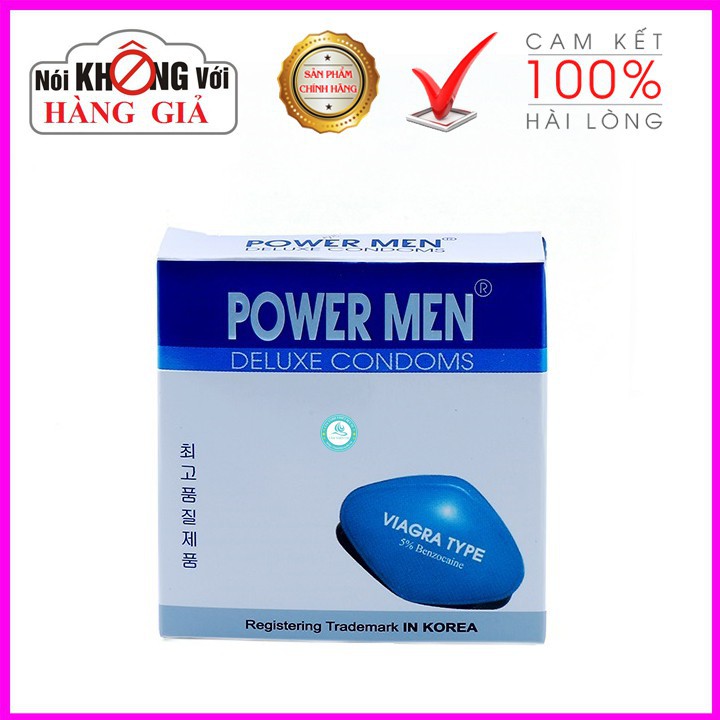 [HOT] [Chính Hãng] Bao cao su Powermen Viagra siêu mỏng kéo dài Hộp 3 cái