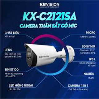 Camera 4 in 1 hồng ngoại 2.0 Megapixel KBVISION KX-C2121SA