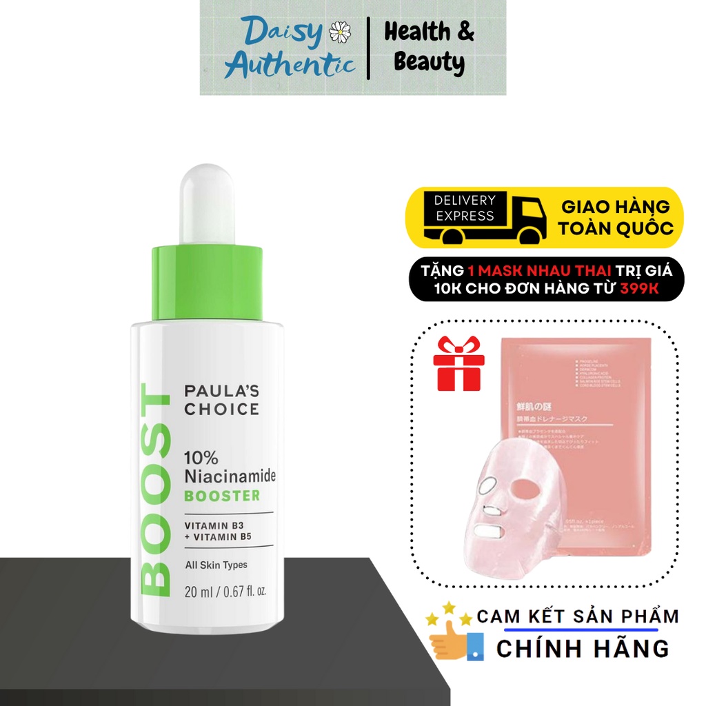 [HCM] Tinh chất se khít lỗ chân lông và làm sáng da Paula's Choice 10% Niacinamide Booster - 20ml
