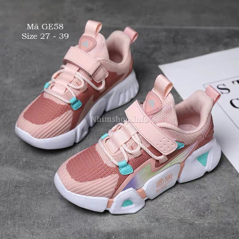 Giày bé gái 3 - 15 tuổi dáng sneaker năng động và cá tính GE58 kèm ảnh thực tế