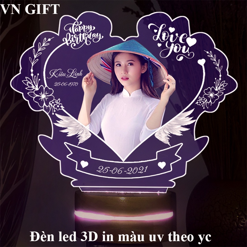 Đèn led 3D trái tim cao cấp, thiết kế theo yêu cầu