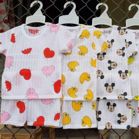 Bộ Cộc Tay COTTON GIẤY QUẢNG CHÂU Cao Cấp Cho Bé - Quần Áo Cho Bé Trai Bé Gái Sơ Sinh 4-14KG