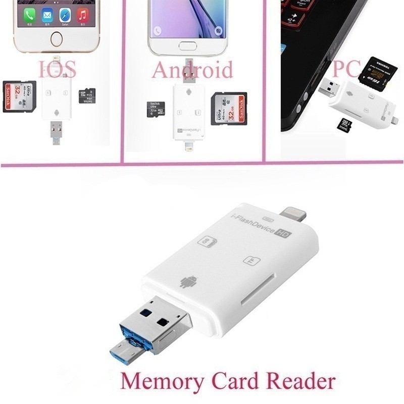 Đầu Đọc Thẻ Nhớ Micro Sd Tf Đa Năng Cho Iphone / Ipad