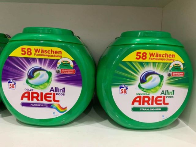 Viên giặt đa năng Ariel All in One 58 viên - Nhập Khẩu Đức